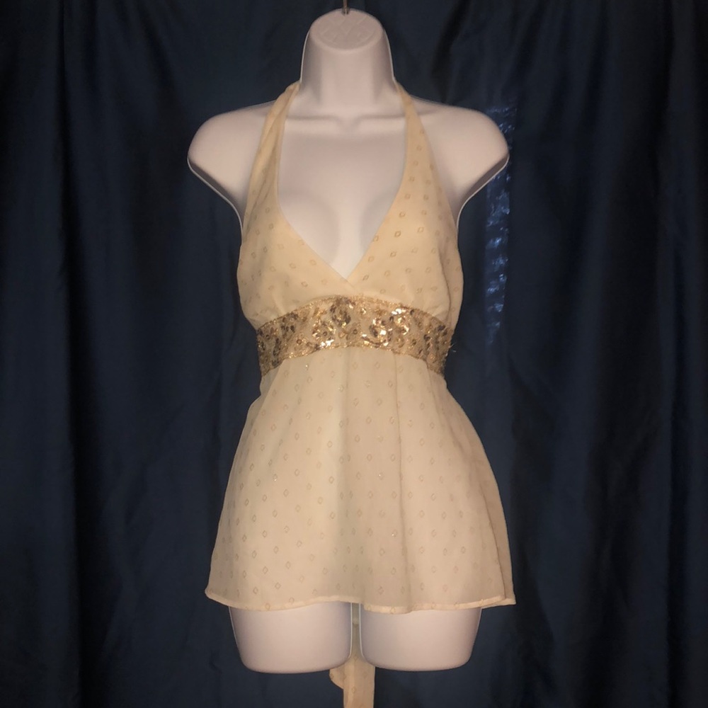 Sheer halter-style blouse